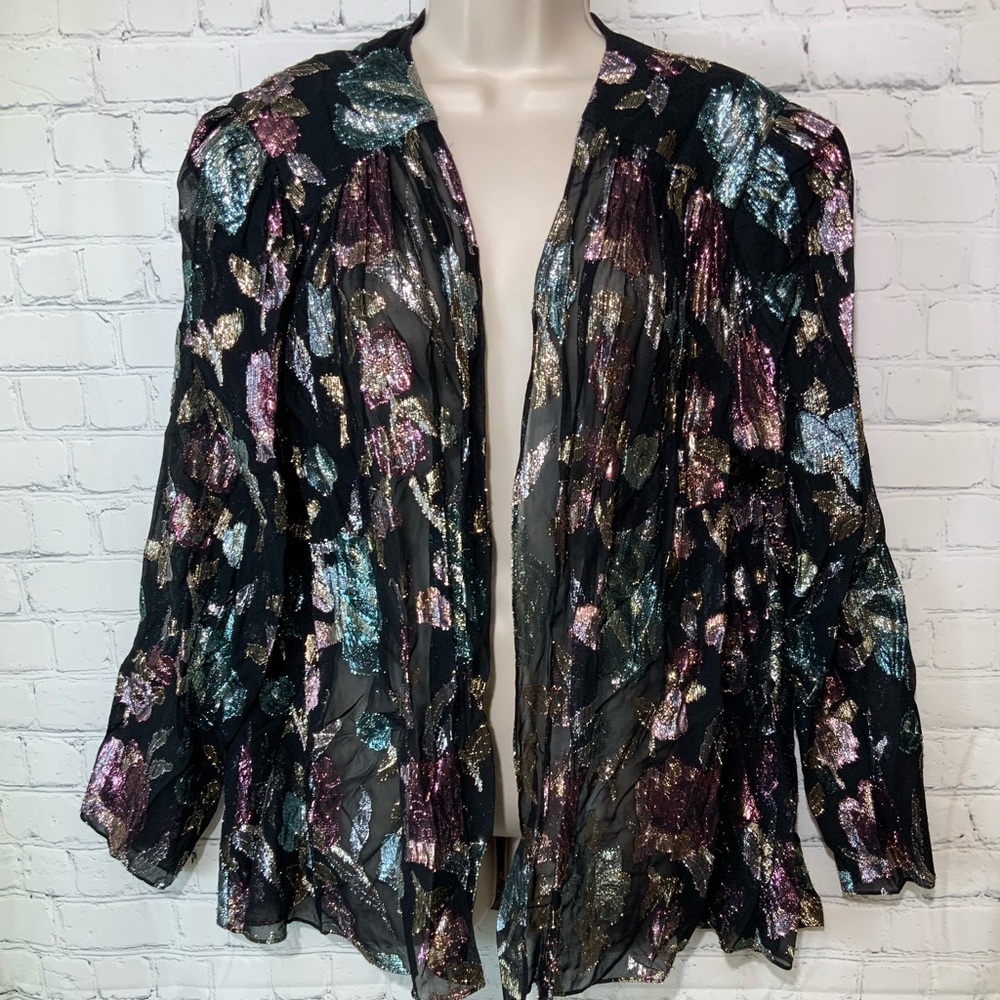 Patra Vintage Sheer Metallic Jacket Size 18